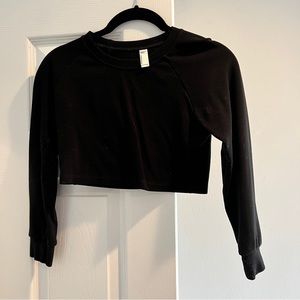 American Apparel crop black baseball long sleeve